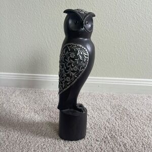 Three Hands Corp Black Owl Figurine‎ Sculpture Decorative Accent 42984